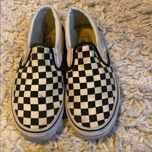 Checkered slip on vans